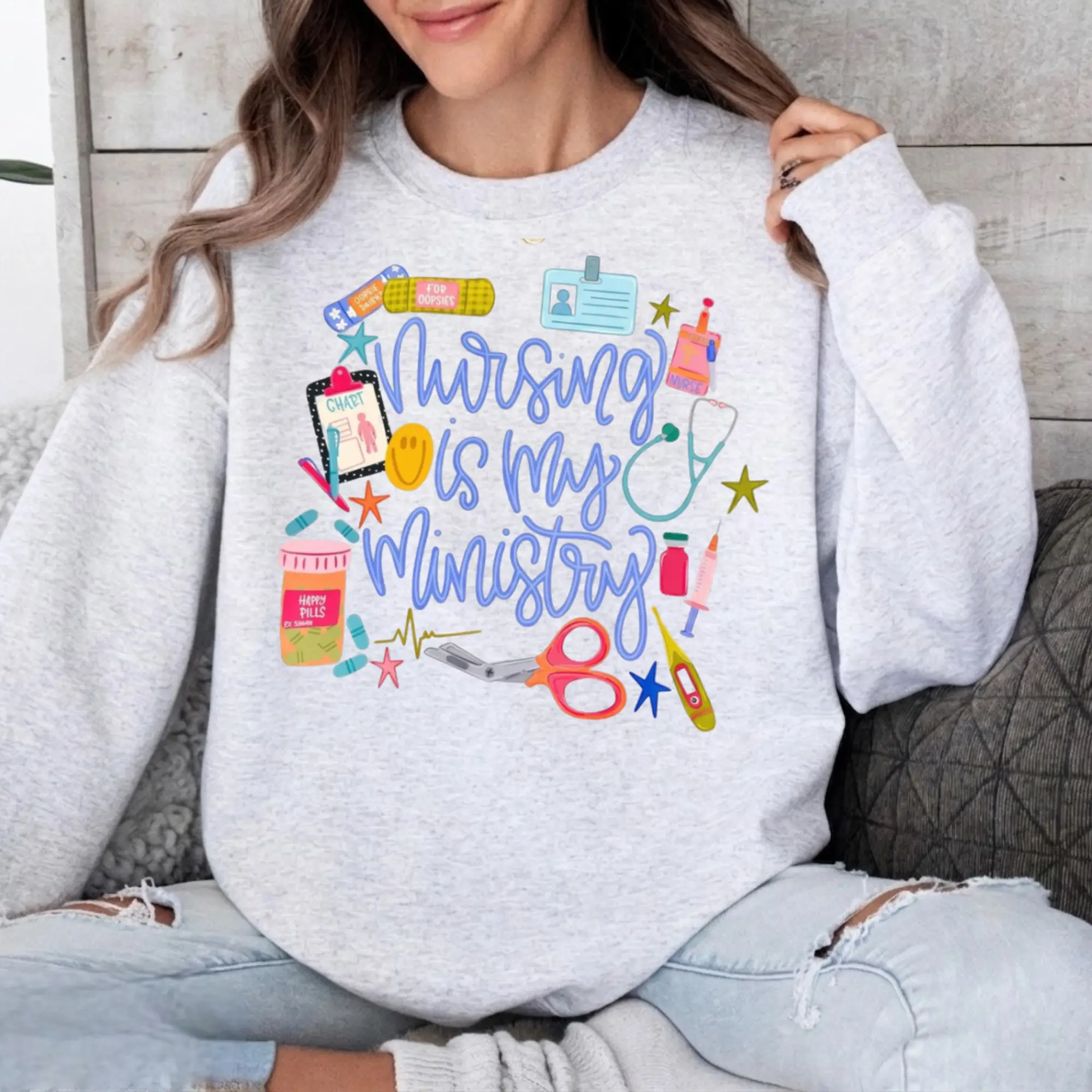 Nursing Is My Ministry T-Shirt, Sweatshirt & Hoodie - Nurse Life Sublimation Graphic