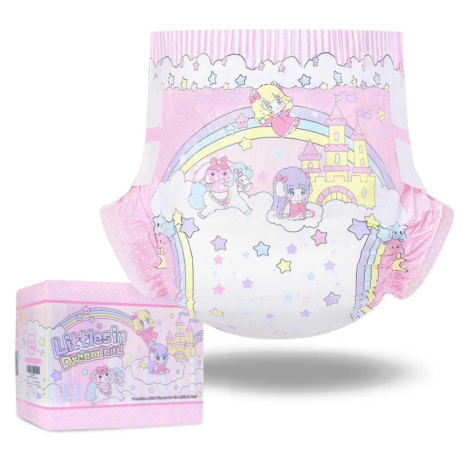 LITTLEFORBIG Fairy Littles Adult Incontinence Diaper, Ultra Absorbent 7000 mL, Cloth Back with Adjustable Hook-and-Loop Tabs, 10-Piece Pack, Adjustable Hook-And-Loop Closure, Adults, Multi-Pack, Single Use