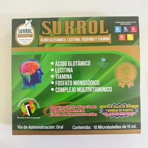 Sukrol Antioxidants - Acido Glutamico, Lecitina, Tiamina, Fosfato Monosodico - Complejo Multivitaminico - 10 Microbotellas de 15 ml