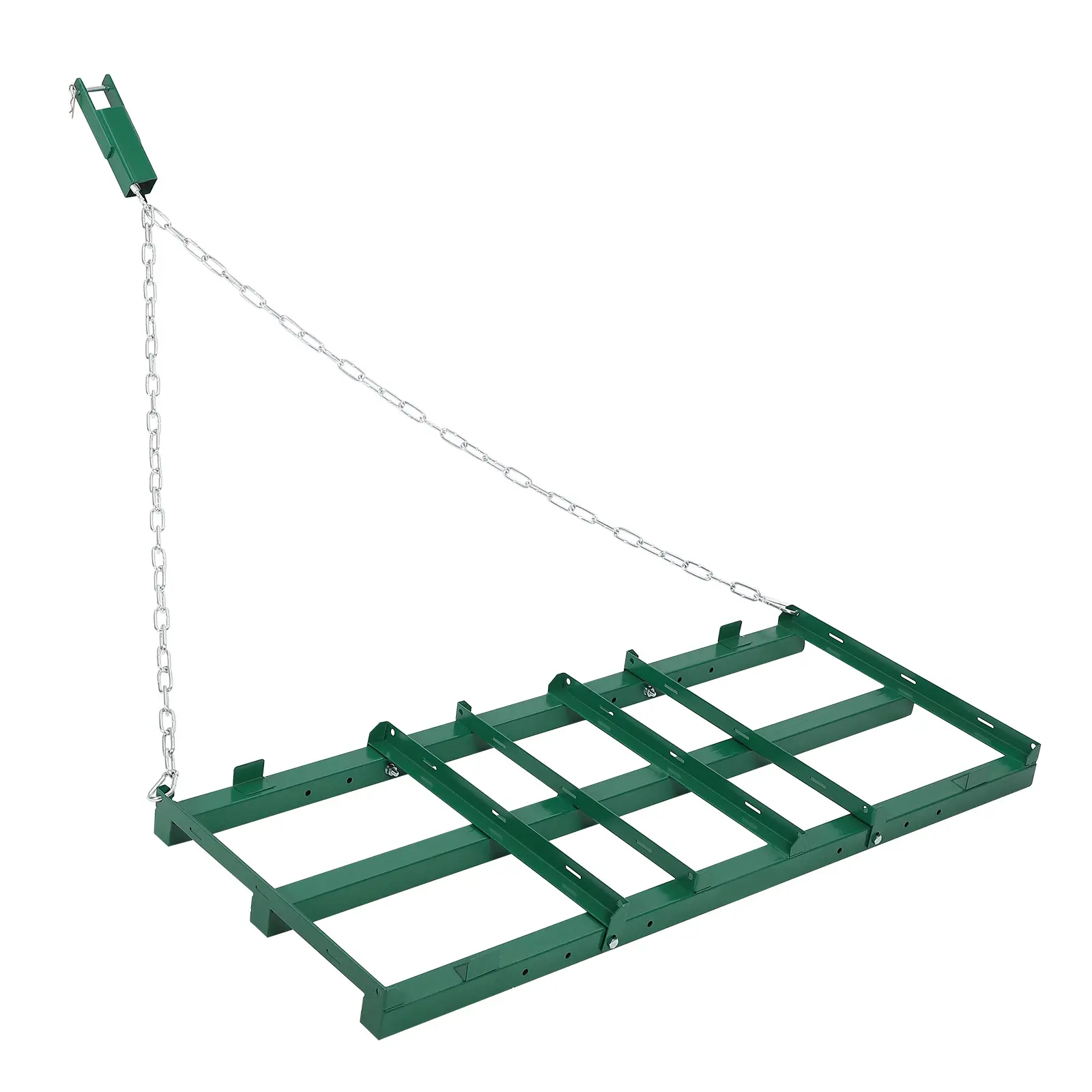 Heavy Duty Tow Behind Drag Harrow Grader - Adjustable Bars & 72in Chain, 4FT Driveway & Landscape Rake for ATV/UTV/Tractor/Mower, Leveling Tool for Lawn & Yard, Yard Leveling