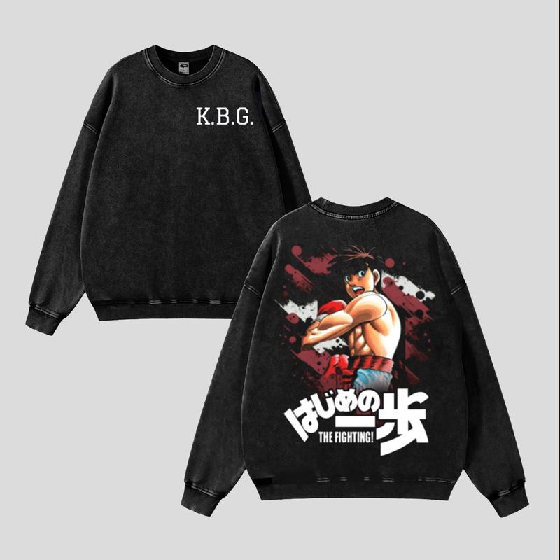 Dempsey Roll Origin Ippo Makunouchi K.B.G. Hoodie - Sweatshirt | Hajime no Ippo Boxing Streetwear, Unisex Fit boys  merch shirts  men