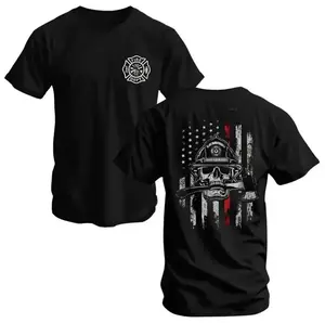 Firefighter Skull Flag Sweatshirt, American Flag Firefighter