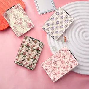 Y2K Wind Flower Pattern Portable Easy to Fold, Rectangular Mirror, Mini Handheld Cosmetic Mirror, Suitable for all kinds of festivals, New Year's Mother, Thanksgiving, Valentine's Day souvenirs, send to family, sisters, relatives and friends