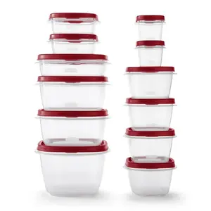24 Piece Food Storage Containers Variety Set, Meal Prep Containers Set - Airtight Lunch Containers， Red，BPA-Free Meal Prep Container for Pantry Organizers Kitchen Plastic