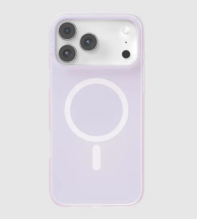 Opalescent White MagSafe-Ready Protector Case for iPhone 17 Pro Max - MagSafe Compatible, Includes PopSocket Accessory, Wireless Charging Support, Smartphone Protection Cover, Magsafe Compatible With Magsafe