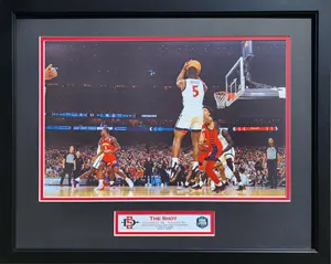 San Diego Aztecs Lamont Butler Game Winning Shot Custom Framed Picture