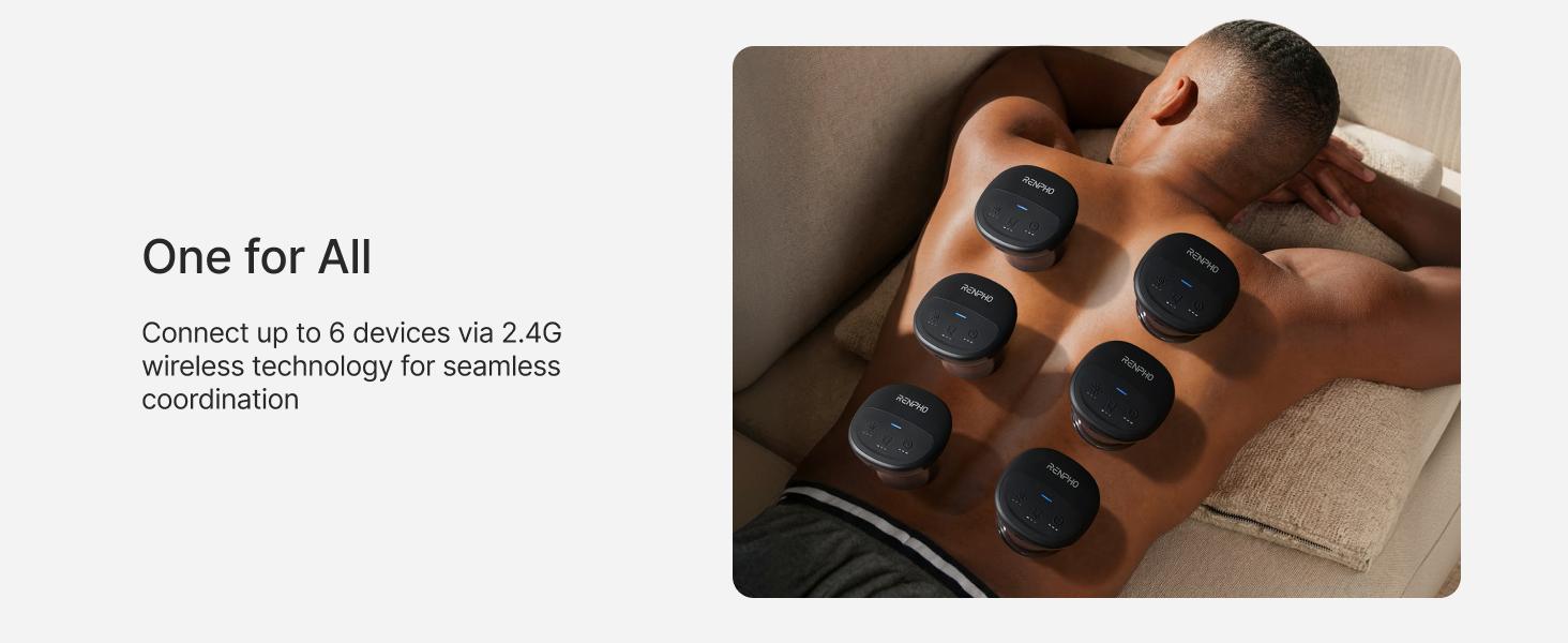 RENPHO Emberace Cup Smart Cupping Massager with 3 Suction Levels up to -55KPa and 850nm Infrared Heating, Rechargeable Massage Device with 70 min Runtime, Multi-Device Sync, 3 Heads & Storage Pouch
