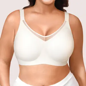 Plus Size Women's Jelly Bra  push Up No Underwire T-Shirt Bra Seamless Comfortable Soft Wireless Basic Minimalist Womenswear Breathable Full Coverage Minimizer bra  fits  wireless Supportive