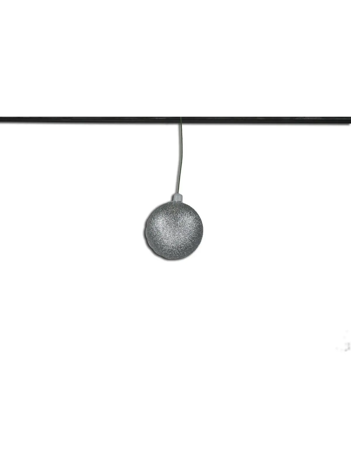 212 MAIN Shatterproof 3 In. Silver Glitter Ball Ornaments, Pack of 12, with 8" Long 26-Gauge Floral Wire, Outdoor-Safe Christmas Decoration for Tree & Interior Floral Displays, Disco Style Sparkly Holiday Decorating