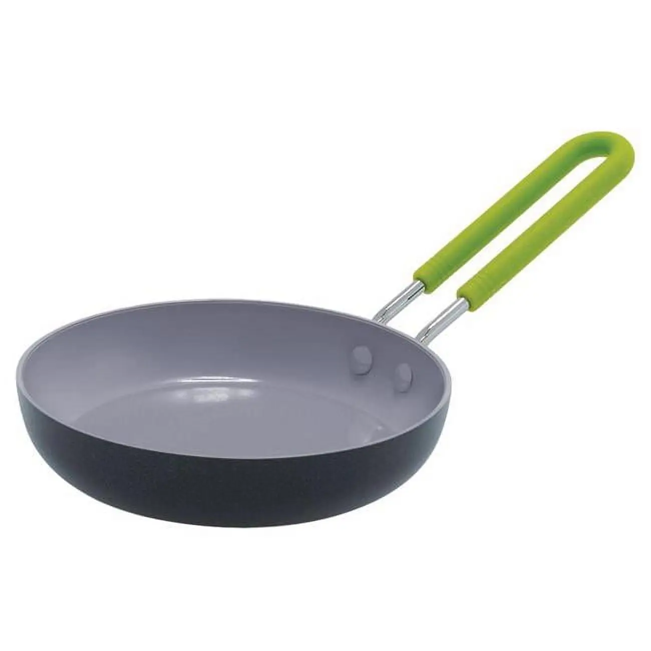 Green Pan 6066663 Heavy-Duty 5 in. Aluminum Porcelain Nonstick Mini Fry Pan, Black Indoor Cookware with Oven-Safe Handles