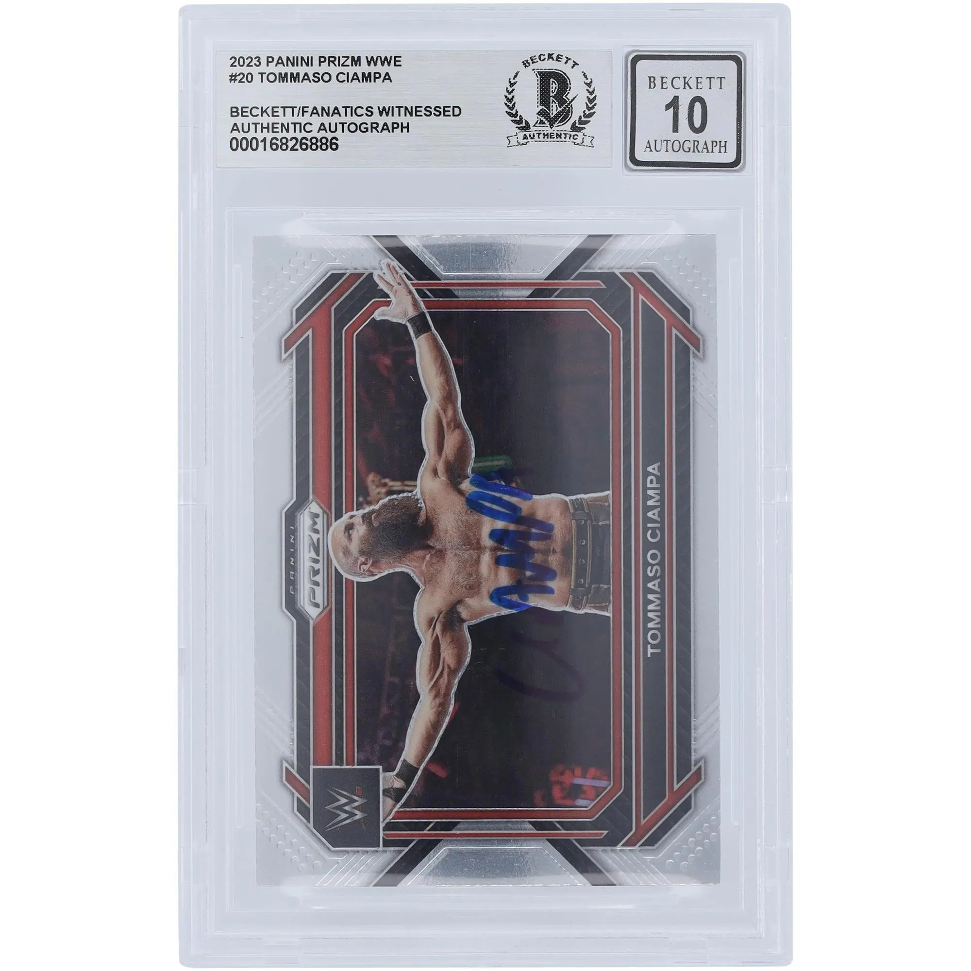 Tommaso Ciampa WWE Autographed 2023 Panini Prizm #20 Beckett Fanatics Witnessed Authenticated 10 Card - Fanatics Authentic Certified