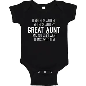 Great Aunt Baby Clothes Don't Mess with My Great Aunt Infant Bodysuit Newborn Romper For Boys and Girls