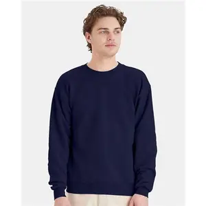Custom Embroidered - Hanes - Unisex Ecosmart® Crewneck Sweatshirt - Navy - P160