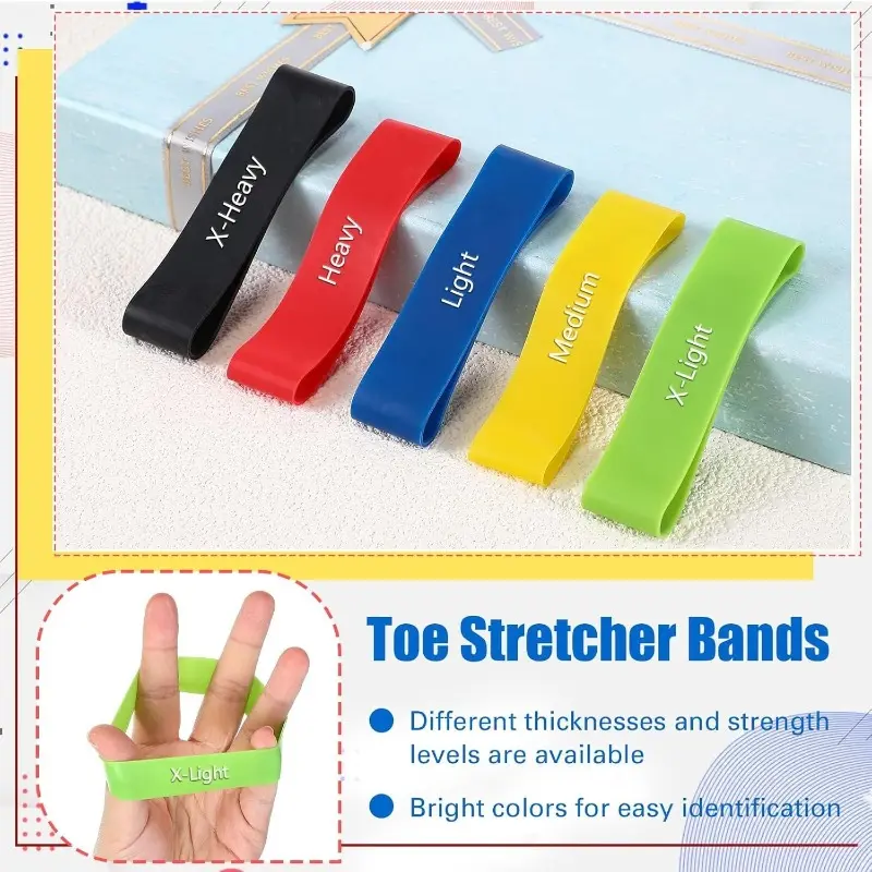 Toe Stretcher, Big Toe Separator, Finger Resistance Stretcher, Yoga Toe Stretcher for Men and Women, Finger Exercise Band
