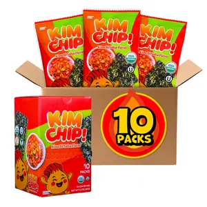 KIMCHIP (10-Pack) Spicy Kimchi Salsa Seaweed Snack – organic, vegan, gluten-free, low-calorie nori chips KIMCHIP (10-Pack) Spicy Kimchi Salsa Seaweed Snack – organic, vegan, gluten-free, low-calorie nori chips