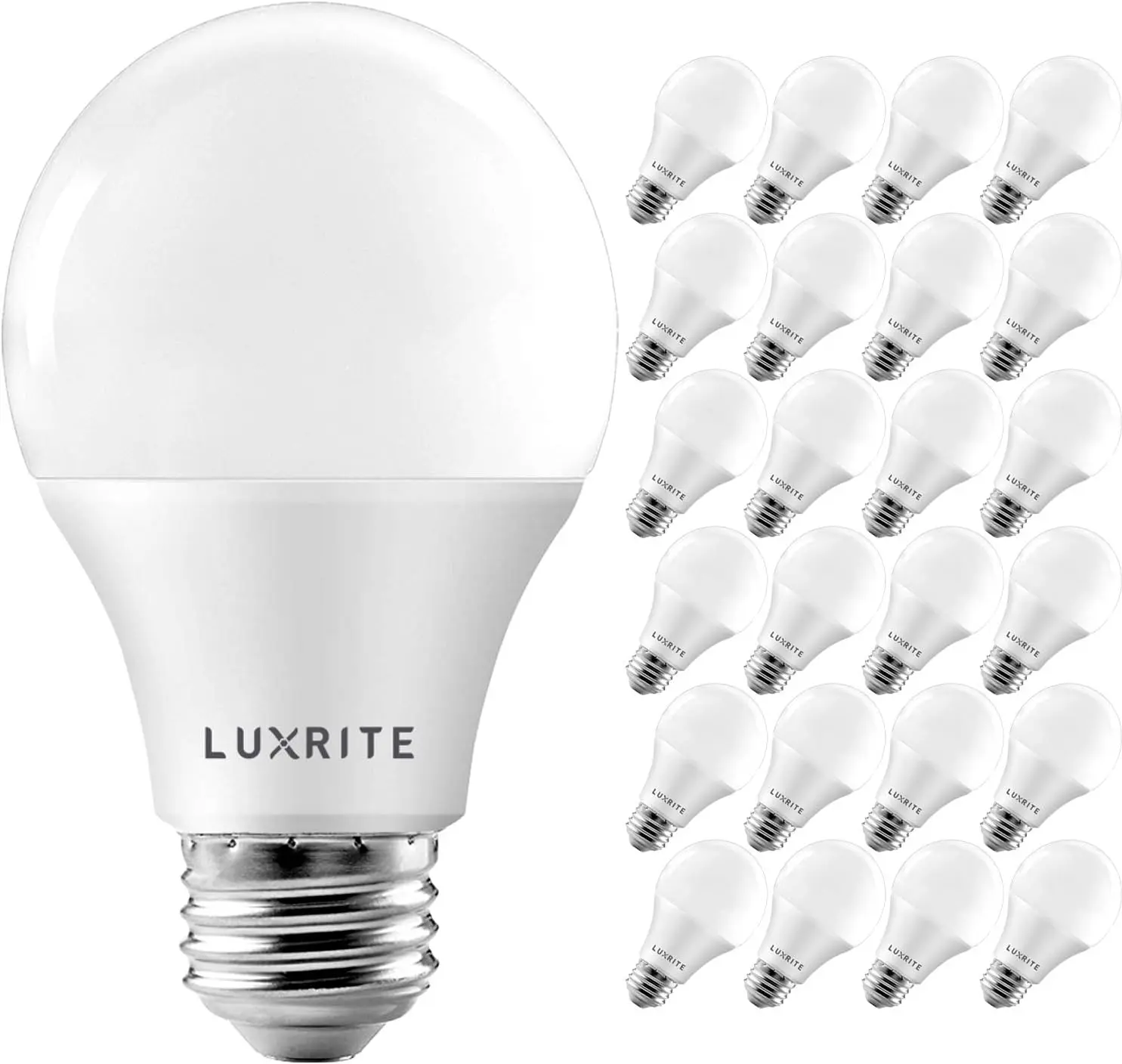 A19 LED Bulb 60W Equivalent, 2700K Warm White, 800 Lumens, Dimmable Standard LED Light Bulbs 9W, Enclosed Fixture Rated, Energy Star, E26 Medium Base - Indoor and Outdoor (24 Pack)