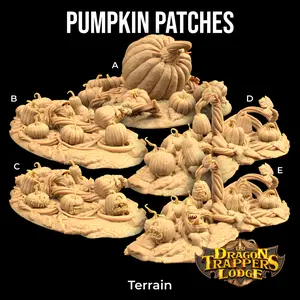 Pumpkin Patch Halloween Harvest Moon Festival | The Dragon Trappers Lodge | 32mm Scale | Miniature TTRPG Mini DnD Dungeons Dragons Wargaming