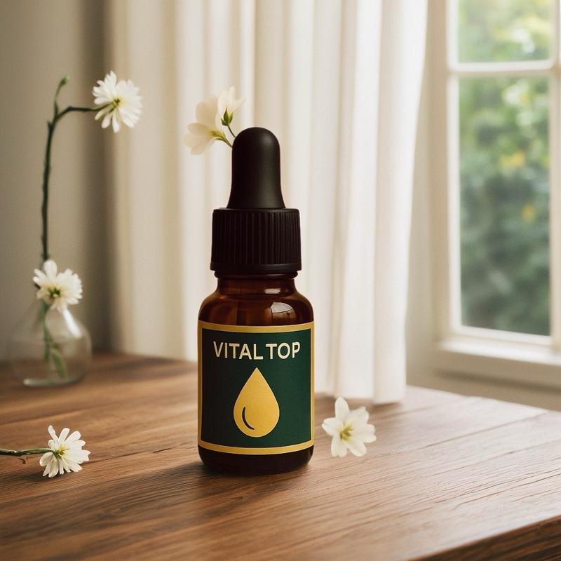 Vital Top Vitality Oil Boosting Formula for Men 10 ml Nourishing Jojoba Ginseng Body Care Blend Herbal Cosmetic Confidence Boosting Revitalizing