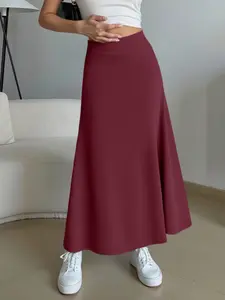 Women's High Waist Plain Skirt, Elegant Slim-Fitting Design, Versatile for Casual and Light Outings, All Seasons Wear, Basic