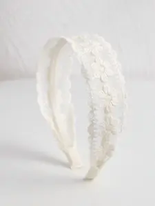 Women's Elegant Floral Embroidered Lace Headband, Vintage Wide Hairband, Fashionable Hair Accessories for Women & Girls