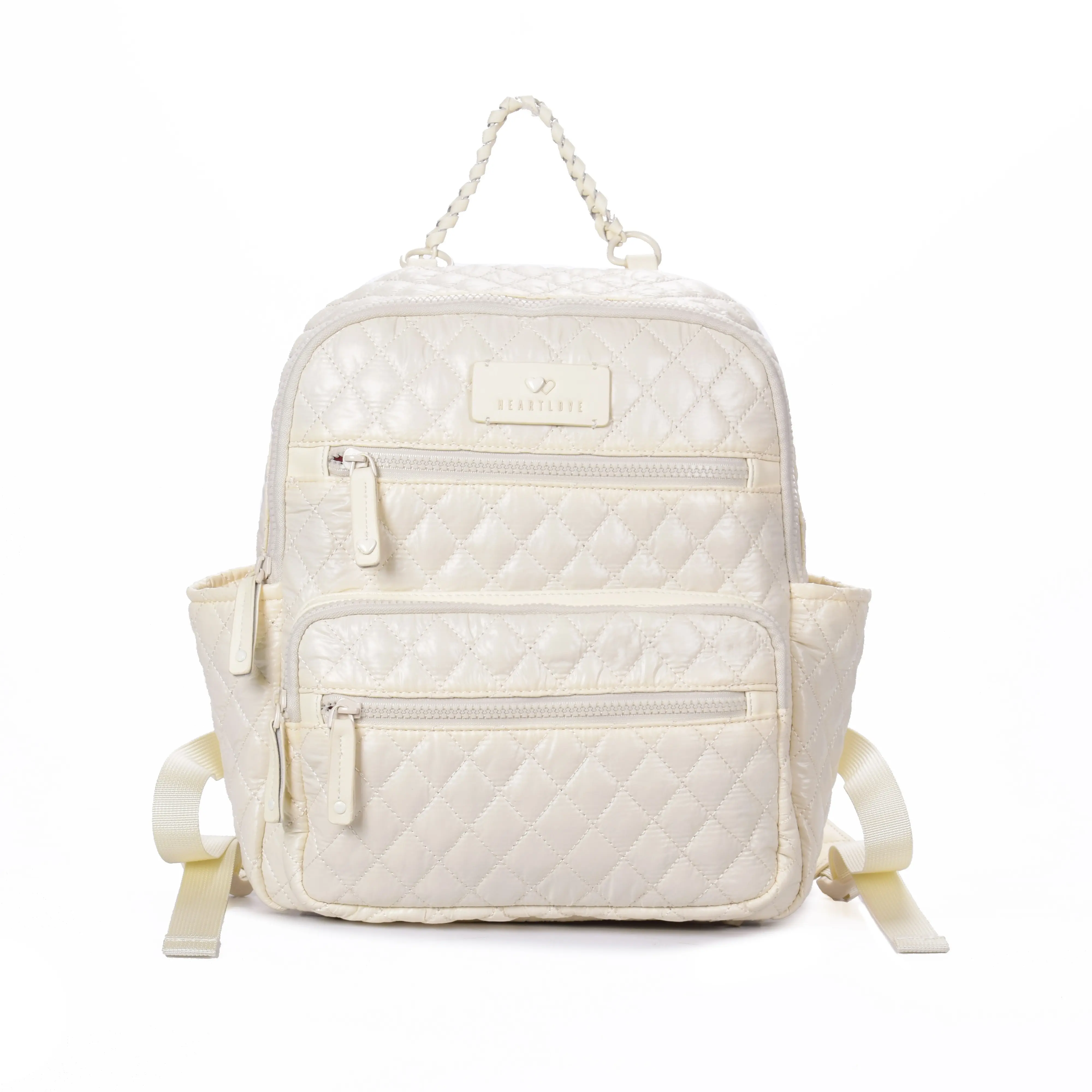 Heartlove by Charo Off-White Quilted Backpack with Adjustable Straps Heartlove by Charo Off-White Quilted Backpack | Mercari main image 2