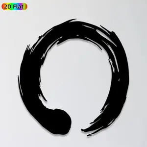 1pc Circular Ink-Style Metal Wall Art,Circular Ink-Style Statue Mural, Ideal Gift for New Year, Easter, Minimalist Decor Enthusiasts, Weather-Resistant Metal Wall Decor Wall Sculptures, Perfect for Indoor Wall & Outdoor Fence Art Enthusiasts