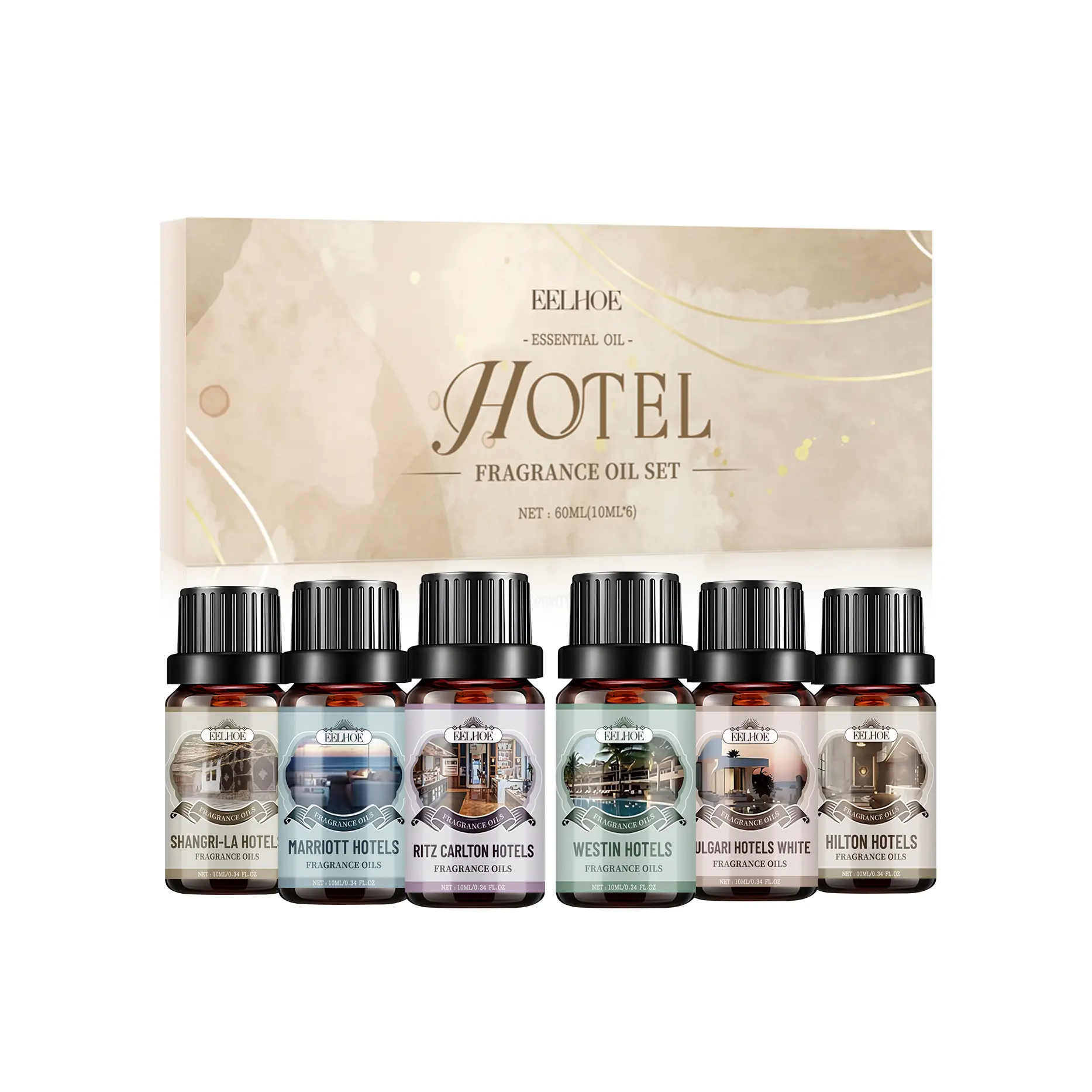 EELHOE Hotel Fragrance Essential Oil Gift Set — Refreshing Scent for Home and Office
