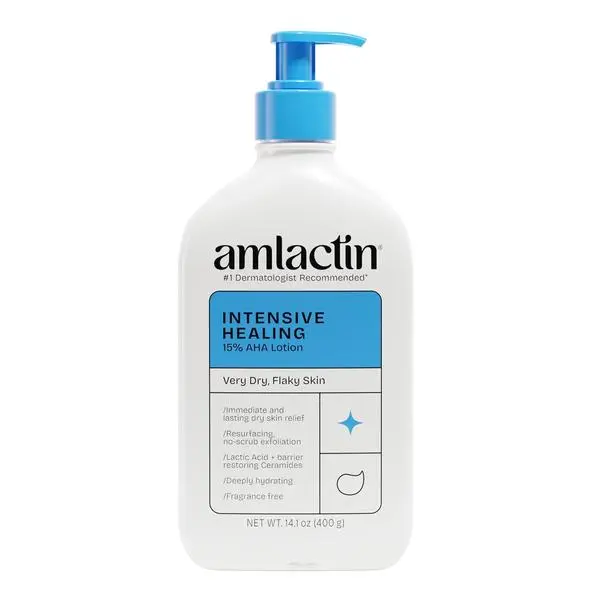 AmLactin Intensive Healing Body Lotion, 15% Lactic Acid, 14.1 oz | 15% body lotion with lactic acid and ceramide 3 exfoliates and deeply moisturizes extremely dry skin for smoother skin.