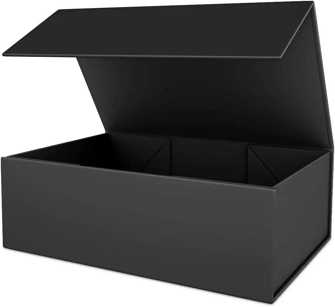Glossy Finish Luxury Rigid Magnetic Closure Deluxe Gift Box (10x6x3in) - Reusable Cardboard Office Stationery Wrapping Box, Premium Packaging Gift Package for Clothes & Special Occasion Presents