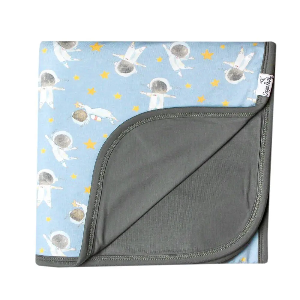 Copper Pearl Neil 3-Layer Copper Baby Quilt, Rayon Blankets & Throws with Space for Cozy Setup, Snug as a Bug in a Rug Bedding for Infants, Astronaut Print