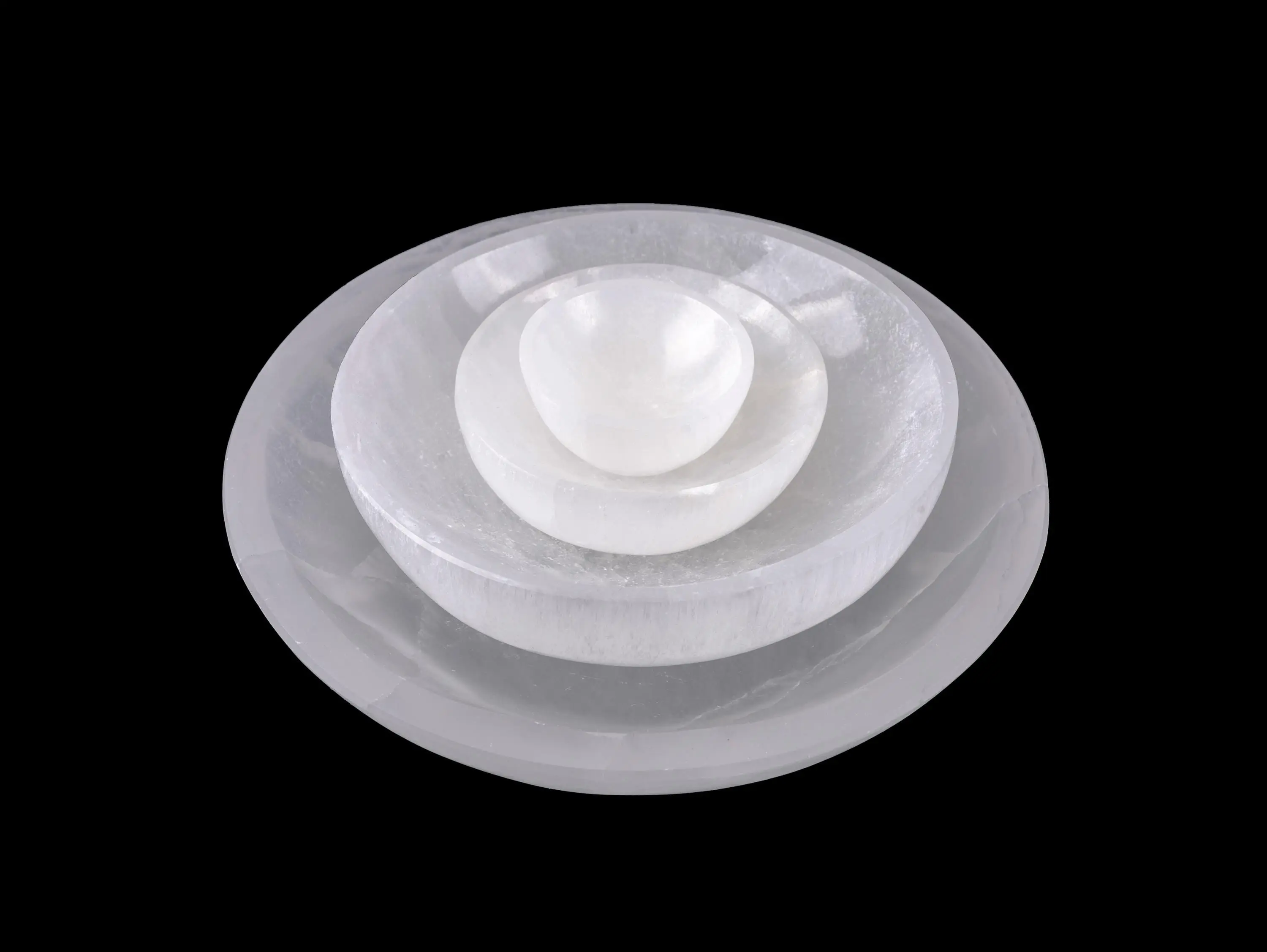 Selenite Charging Bowl, Four Sizes 2.25", 4", 5.5", & 7.5", Selenite Crystal, Meditation Bowl, Reiki, Jewelry Holder, Cleansing Bowl