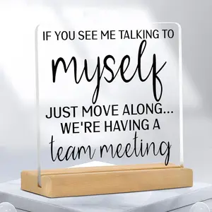 Acrylic Desktop Ornament, Funny Team Meeting Desktop Ornament, Desk Decoration for Home Office, Gift for Coworkers, Office Stationery & Supplies