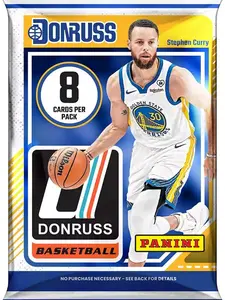 Panini 2024-25 Donruss Basketball Single Retail Pack Officially Licensed NBA Trading Cards with Chance of Rated Rookies Autographs and Inserts