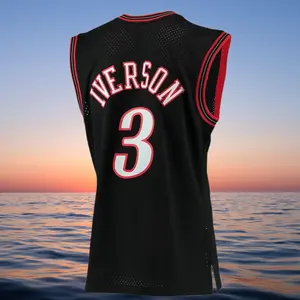 Allen Iverson Classic-Design stitched Basketball Jerseys Retro Men's Sleeveless Black shirt