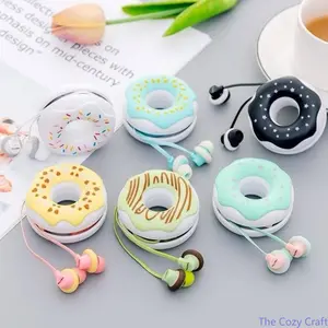 Cute Donut-Inspired Earphone Case for Wired Earbuds, Creative & Compact In-Ear Headphone Storage, Universal Earbud Holder, Portable & Fun Gift Idea tiktokshopspringglowup