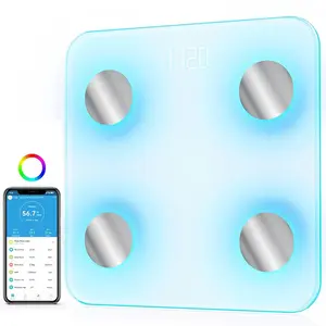 Smart Body Fat Scale with Bmi, Digital Scale for Fat Percentage, Muscle Mass, Weight Change, 400 Lbs, Wireless, Color Changing, Weighing Scale