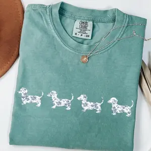 Comfort Colors Dachshund T-shirt Blue Toile Dachshund Tee Dog Mom Gift Dachshund T-shirt Cute Doxie Tee Wiener Dog Dachshund Top