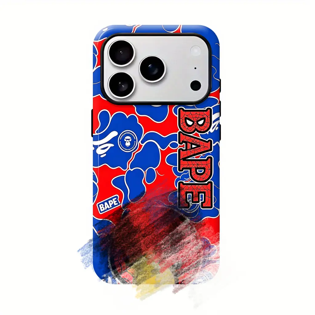 BAPE & Spider-Man phone Cases For iPhone 12/13/14/15/16/17 Promax Pro Plus and 17 Air ,Perfect for Her/Him fashionable gift, Accessories, Fits Ios, Iphone Series