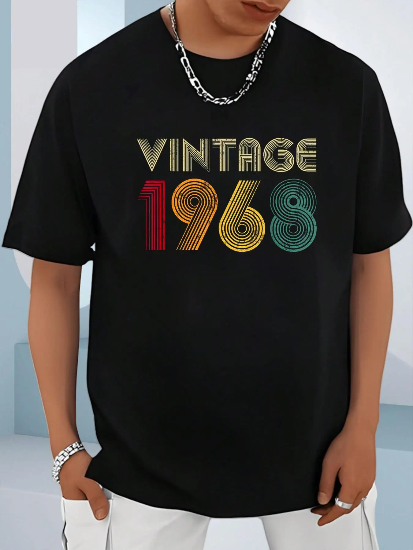 100% Cotton Unisex 57th Birthday Gift 1968 Vintage Men Women 57 Years Old T-Shirt, Men's Women's Shirt Top, Short Sleeve Tops Crewneck T-shirt