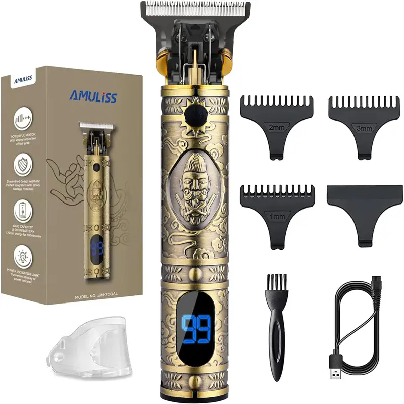 Hair Clippers for Men, Professional Hair Trimmer Zero Gapped T-Blade Trimmer Cordless Rechargeable Edgers Clippers Electric Beard Trimmer Shaver Hair Cutting Kit with LCD Display Gifts for Men