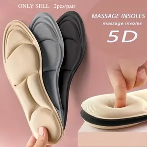 2pcs 5D Insoles Adjustable Wear-resistant Insoles/ Women's Breathable Running Sports Insoles Arch Support Plantar Fasciitis Insoles Memory Foam Sole 27cm*9cm/10.2in*3.54in