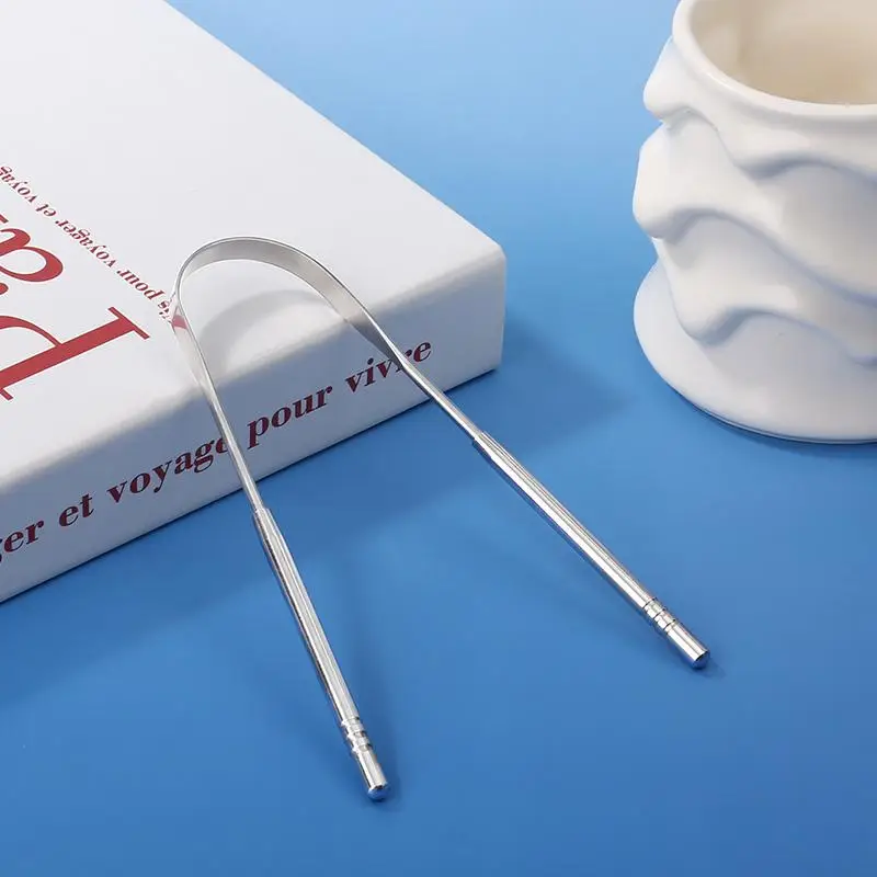 Stainless Steel Tongue Scraper, Professional Oral Care Products for Improve Bad Breath & Fresh Breath, Tongue Cleaning Brush, Christmas Gift