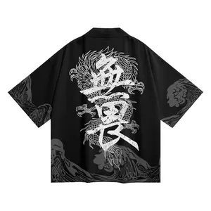 K11 Niepce Black Japanese Streetwear Lightweight No Fear Kimono for Men