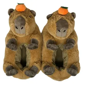 Women's Fuzzy Funny Capybara Novelty Anti-Skid Slippers, Fun Animal Indoor Slippers
