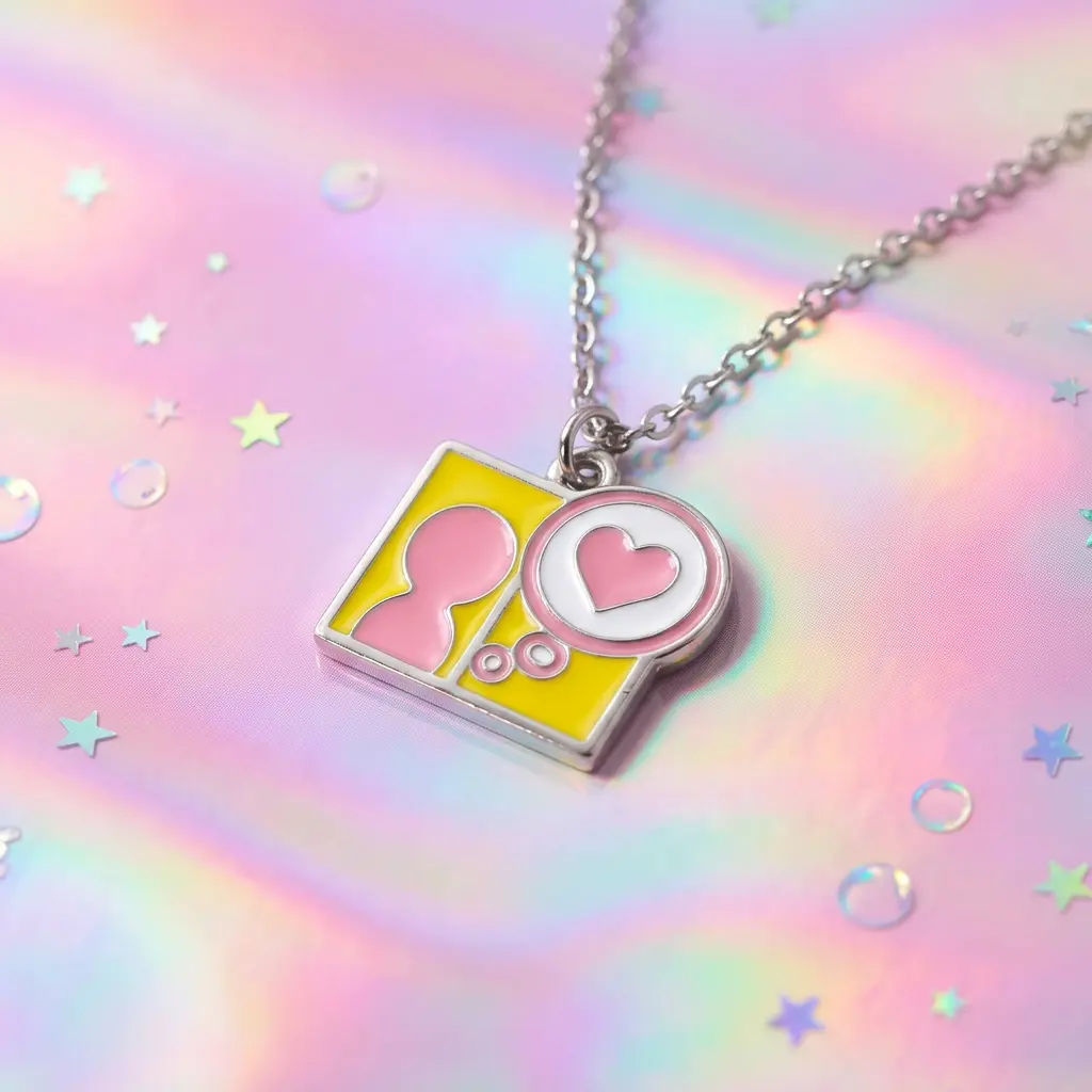 Mii Necklace | Matching Best Friend Necklace | Cute Gamer Girl Gift | Friendship Mood Pendant,Love, Problem,Friend Necklace | Mood Window Pendant Necklace | Cute Nostalgic Pendant Gift| Y2K Childhood Island Game Window Pendant Playful Friendly Bestie Cozy