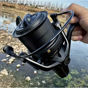 Professional sea fishing 8000-14000 large metal wire cup fishing reel suitable for large fish such as Golden spears, with a braking force of 55.12LB for long-distance casting. The fishing reel can be adjusted left and right for smooth rotation