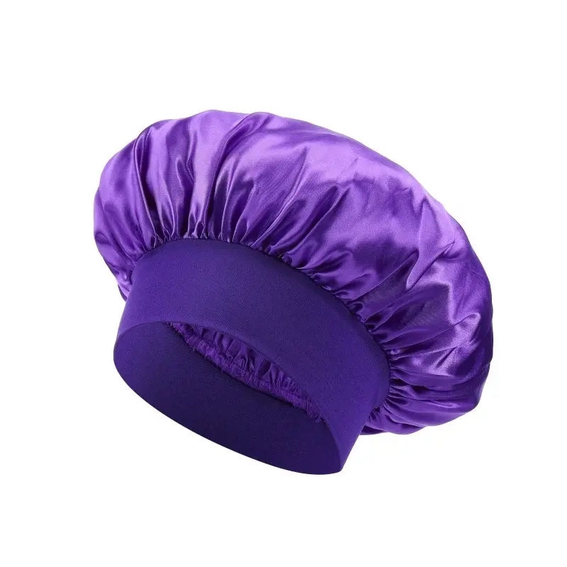 Women's Purple Satin Hair-Protecting Sleep Cap