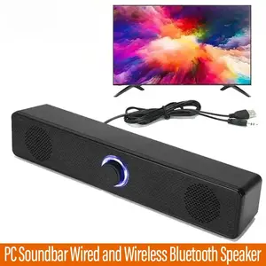 PC Soundbar Wired and Wireless Bluetooth Speaker USB Powered Soundbar for TV Pc Laptop Gaming Home Theater Surround Audio System