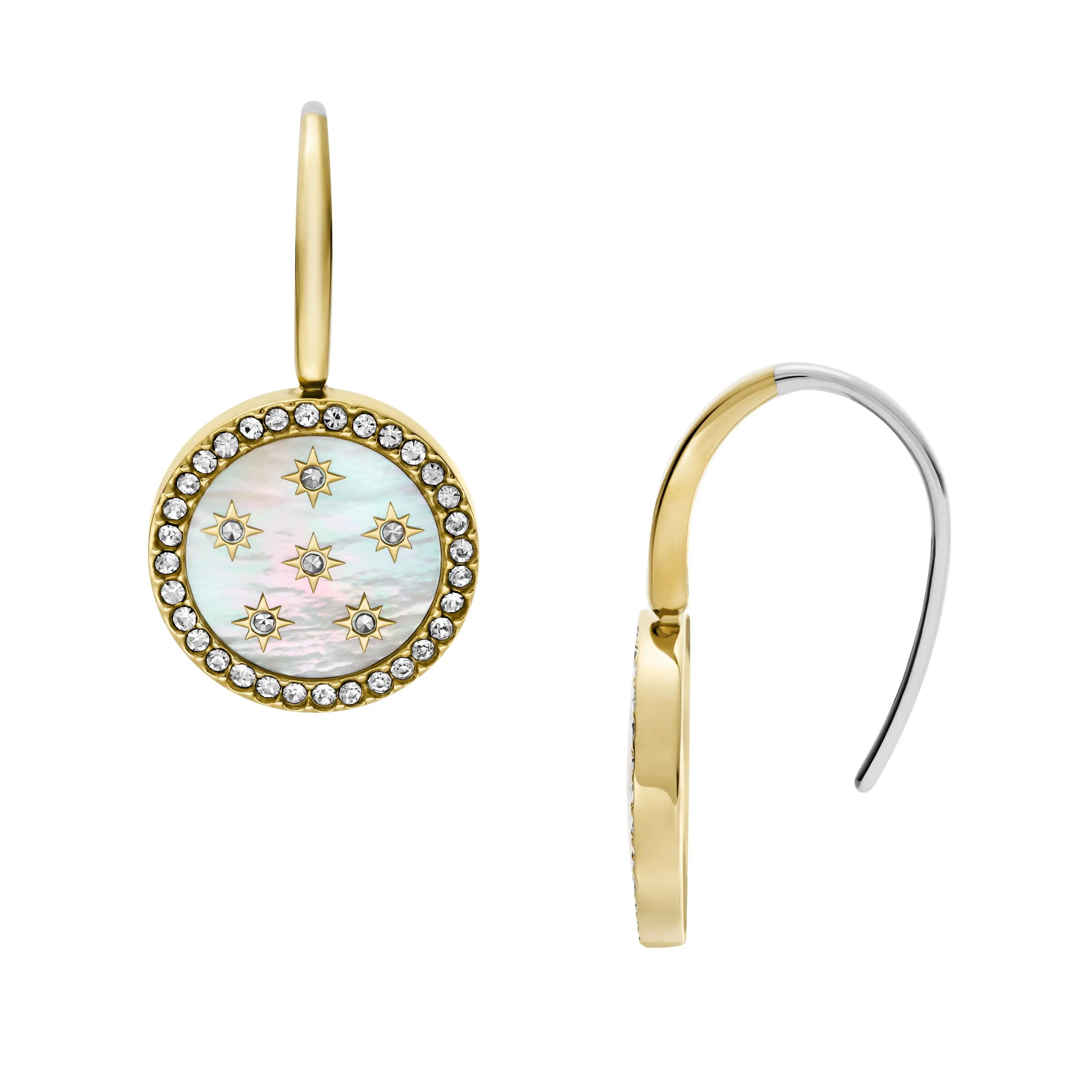 Fossil Women's Merrit Northlight Collection Gold-Tone Stainless Steel Drop Earrings