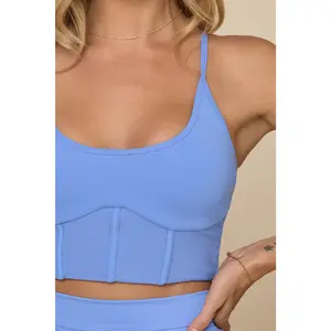 Plié Corset Crop Bralette - Nordic Blue